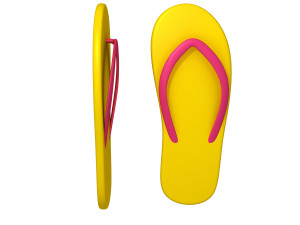 flip flop cartoon 3D Model