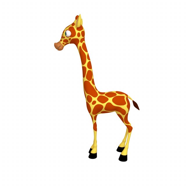 giraffe cartoon 3D Modell .c4d .max .obj .3ds .fbx .stl .blend