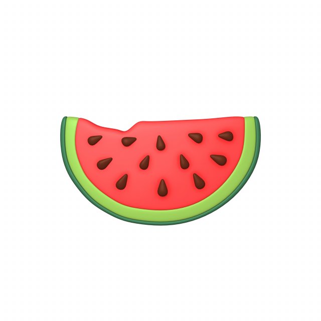 watermelon slice cartoon 3D Model .c4d .max .obj .3ds .fbx .stl .blend 