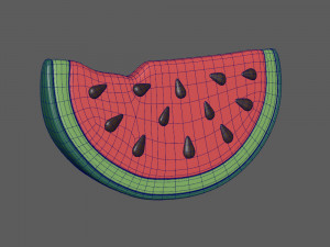 watermelon slice cartoon 3D Model