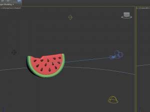 watermelon slice cartoon 3D Model