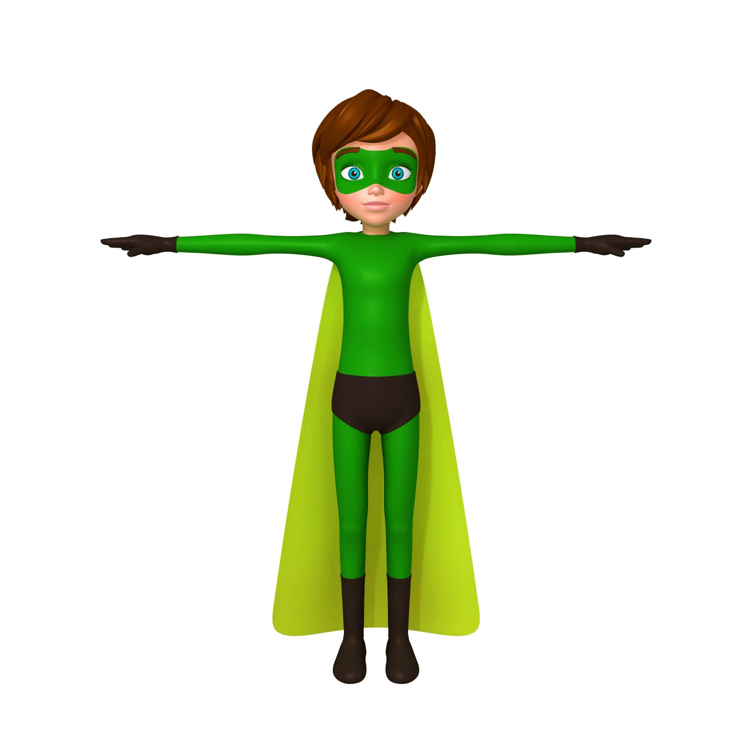 superhero boy cartoon 3D Model .c4d .max .obj .3ds .fbx .stl .blend