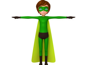 superhero boy cartoon 3D Model