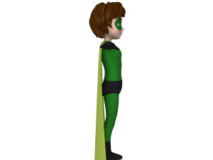 superhero boy cartoon 3D Model