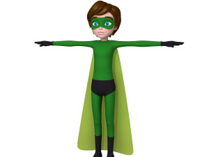 superhero boy cartoon Modèle 3D