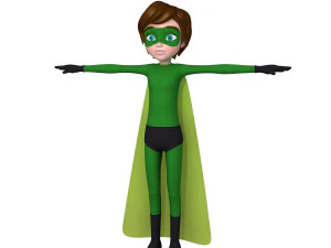 superhero boy cartoon 3D Model