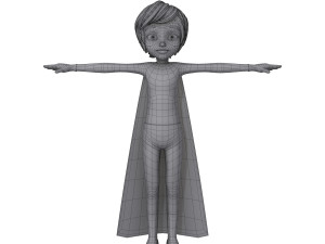 superhero boy cartoon Modèle 3D