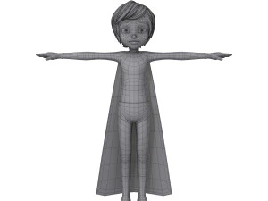 superhero boy cartoon 3D Model