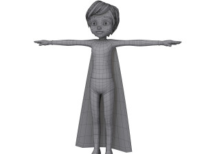 superhero boy cartoon Modèle 3D