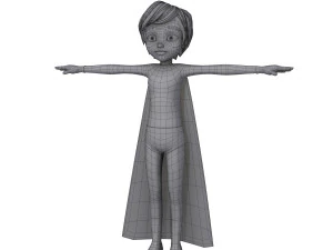 superhero boy cartoon 3D Model