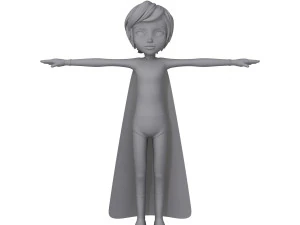 superhero boy cartoon 3D Model