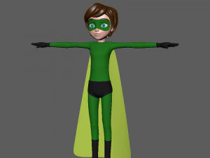 superhero boy cartoon 3D Model