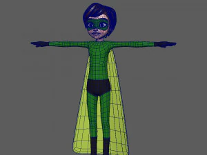 superhero boy cartoon 3D Model