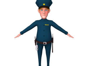policeman cartoon 02 3D Model