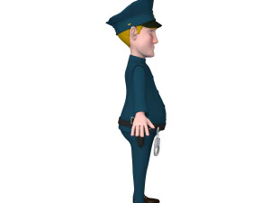 policeman cartoon 02 3D Model