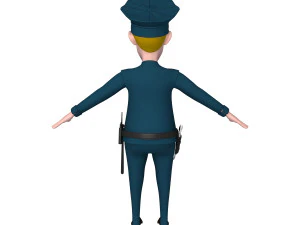 policeman cartoon 02 3D Model