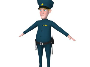 policeman cartoon 02 3D Model