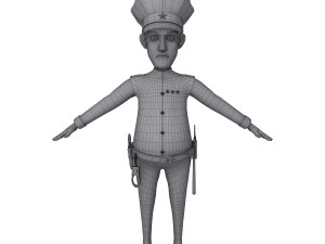 policeman cartoon 02 3D Модель