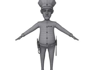 policeman cartoon 02 3D Model
