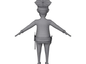 policeman cartoon 02 3D Model