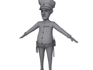 policeman cartoon 02 3D Модель