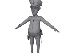 policeman cartoon 02 3D Model