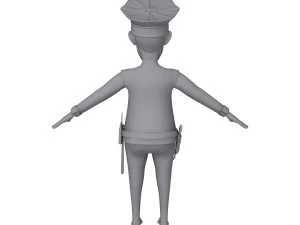 policeman cartoon 02 3D Model