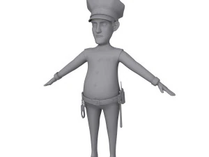 policeman cartoon 02 3D Model