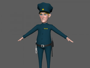 policeman cartoon 02 3D Модель