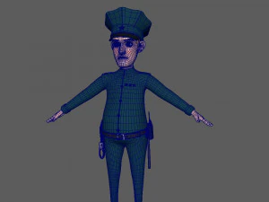 policeman cartoon 02 3D Model