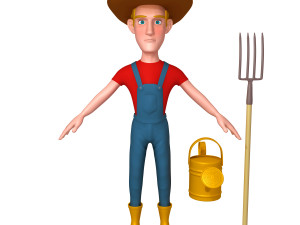 farmer cartoon 02 3Dモデル