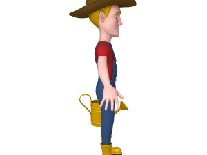 farmer cartoon 02 3D Model