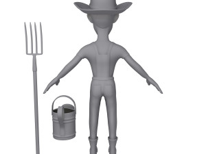 farmer cartoon 02 3D Model
