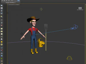 farmer cartoon 02 3D Model