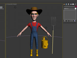 farmer cartoon 02 3D Model