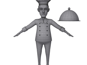 chef cartoon 02 3D Model