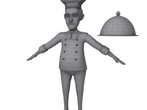 chef cartoon 02 3D Model