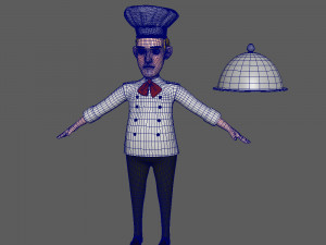 chef cartoon 02 3D Model