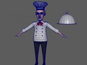 chef cartoon 02 3D Model