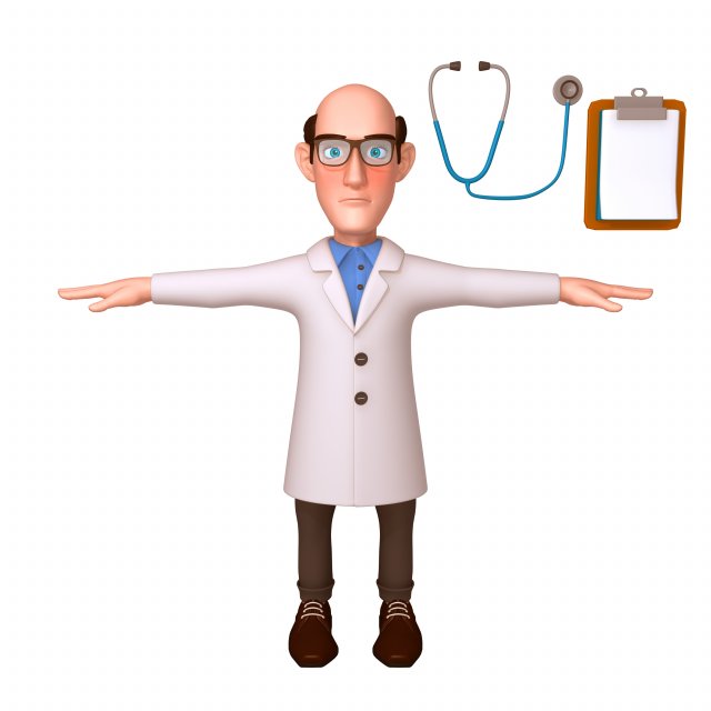 doctor cartoon 01 Modèle 3D .c4d .max .obj .3ds .fbx .stl .blend 