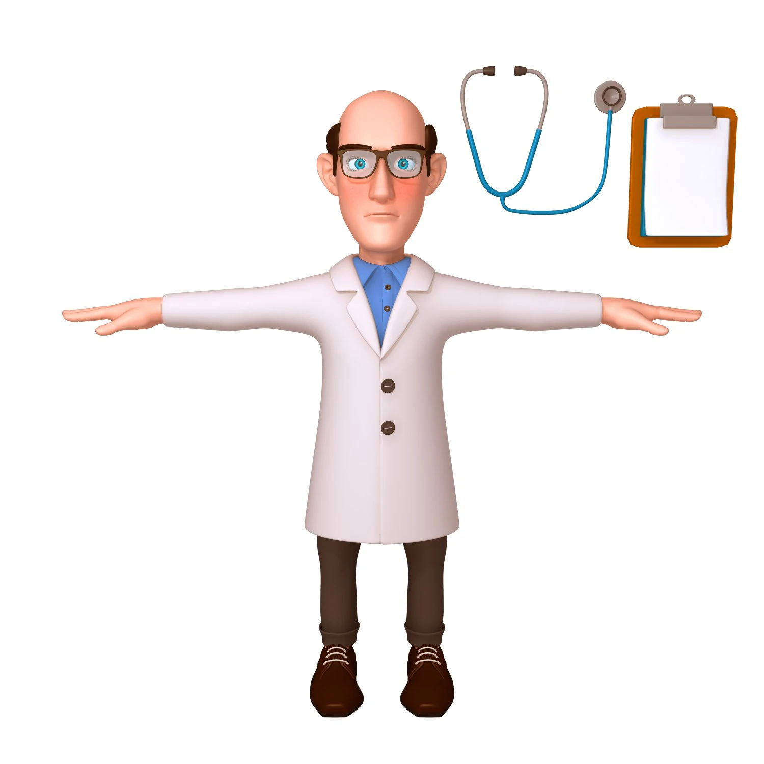 doctor cartoon 01 3D Model .c4d .max .obj .3ds .fbx .stl .blend