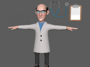 doctor cartoon 01 Modèle 3D