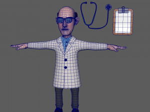 doctor cartoon 01 Modèle 3D