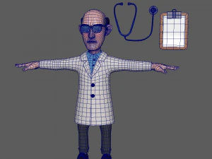 doctor cartoon 01 3D Model