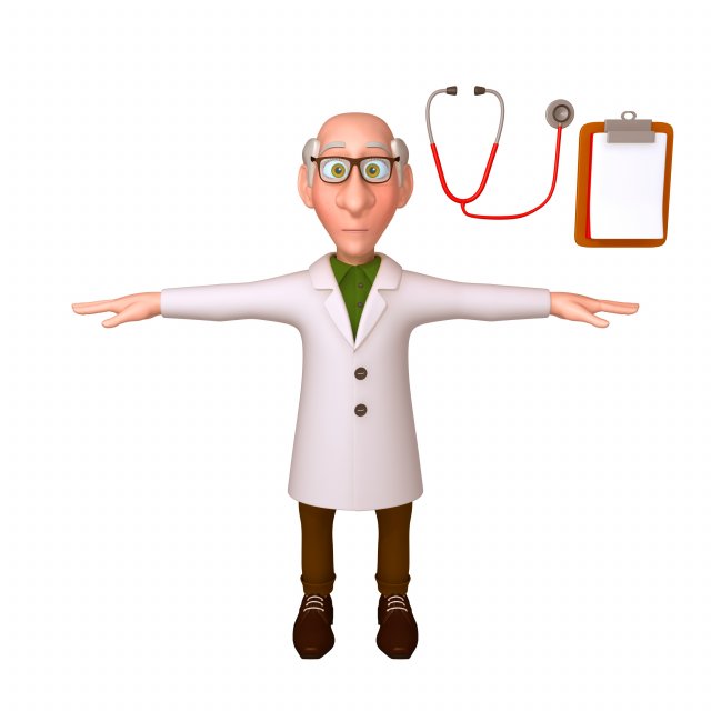 doctor cartoon 02 Modelo 3D .c4d .max .obj .3ds .fbx .stl .blend 