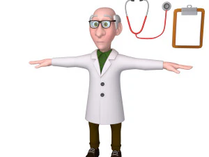 doctor cartoon 02 3D Model