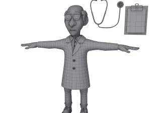 doctor cartoon 02 3D Model