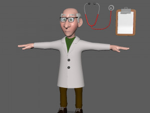 doctor cartoon 02 Modelo 3D
