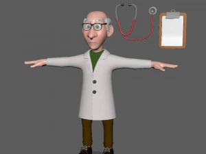 doctor cartoon 02 3D Model