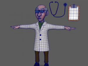 doctor cartoon 02 3D Model